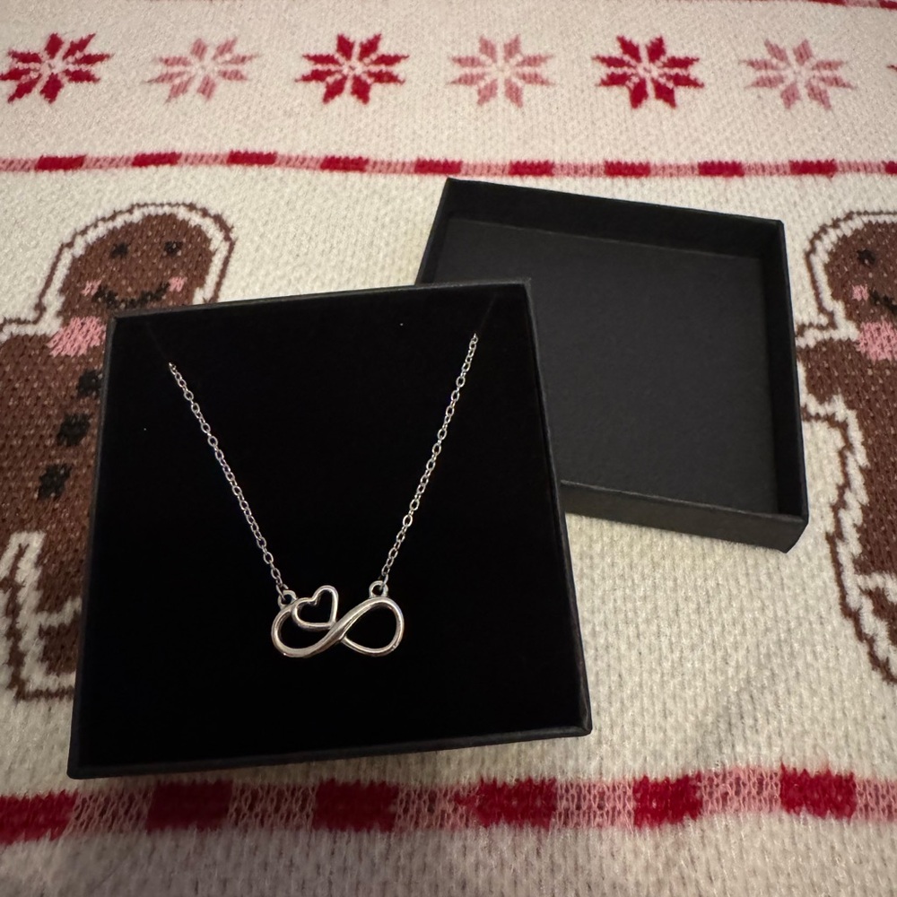 Elegant Silver Infinity Heart Necklace
